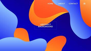 ABSTRACT BLUE BACKGROUND ELEGANT GRADIENT SHAPE ORANGE SMOOTH LIQUID COLOR DESIGN TEMPLATE GOOD FOR MODERN WEBSITE, WALLPAPER, COVER DESIGN vector