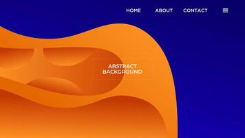 ABSTRACT BLUE BACKGROUND ELEGANT GRADIENT SHAPE ORANGE SMOOTH LIQUID COLOR DESIGN TEMPLATE GOOD FOR MODERN WEBSITE, WALLPAPER, COVER DESIGN vector