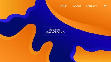 ABSTRACT BLUE BACKGROUND ELEGANT GRADIENT SHAPE ORANGE SMOOTH LIQUID COLOR DESIGN TEMPLATE GOOD FOR MODERN WEBSITE, WALLPAPER, COVER DESIGN vector