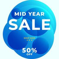 MID YEAR SALE OFFERS AND PROMOTION TEMPLATE BANNER DESIGN.COLORFUL GRADIENT COLOR BACKGROUND. GOOD FOR SOCIAL MEDIA POST, COVER , POSTER vector