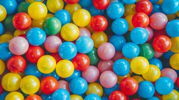 colorful plastic balls in a children's playroom close-up photo