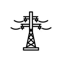 electric pole, line style icon, isolated background vector