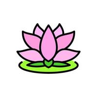 lotus flower cartoon icon, isolated background vector