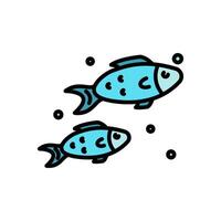 pescado dibujos animados icono, aislado antecedentes vector