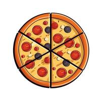 Pizza cut illustration vector