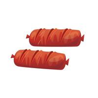 Sausages barbeque fried food vector