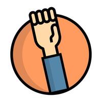 Flat design fist pump pose icon. vector