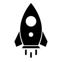 Rocket start silhouette icon. vector