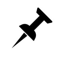 Silhouette icon of thumbtack. Pinned. Office supplies. vector