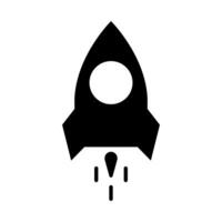 Simple rocket silhouette icon. Launch. vector