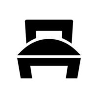 Single bed silhouette icon. Accommodation. Hotel. vector