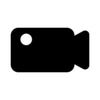 Flat design film camera silhouette icon. Recording camera. vector