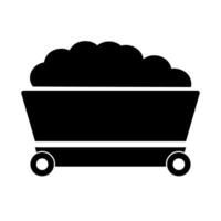 Trolley icon with coal loaded. vector