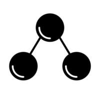 Elemental connection silhouette icon. Molecule. vector