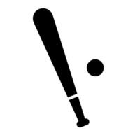 Baseball bat and ball silhouette. vector
