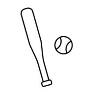 Baseball bat and ball icon. vector