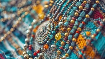 Colorful handmade ethnic accessories. . photo