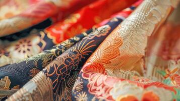 Elegant Japanese kimono detail. . photo