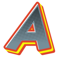 Comic Halftone Alphabet Letter and Number png