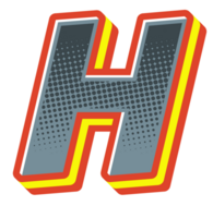 Comic Halftone Alphabet Letter and Number png