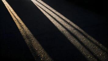 rays of the sun, sunrise or sunset in the slit, on a completely black background to overlay the screen photo