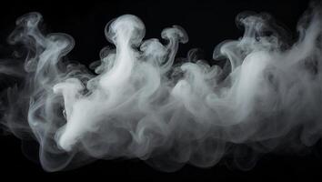 fumar, niebla, calina , en un completamente negro antecedentes para superposición el pantalla foto