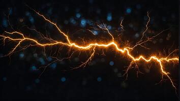 lightning, thunder, sparks , on a completely black background to overlay the screen photo