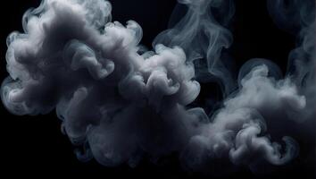 smoke, fog, haze , on a completely black background for overlaying the screen photo