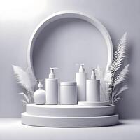 Realistic 3d podium design scene for product display or mockup JPG file photo