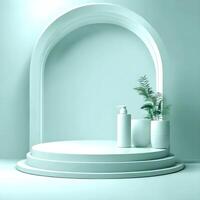 Realistic 3d podium design scene for product display or mockup JPG file photo