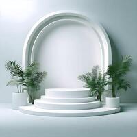 Realistic 3d podium design scene for product display or mockup JPG file photo