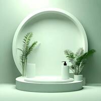 Realistic 3d podium design scene for product display or mockup JPG file photo