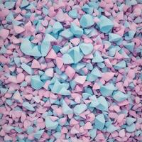 A colorful pil e of small pink and blue abstract stone backgrounds. photo