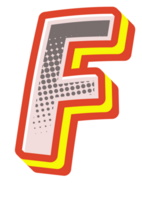 grappig halftone alfabet brief en aantal png