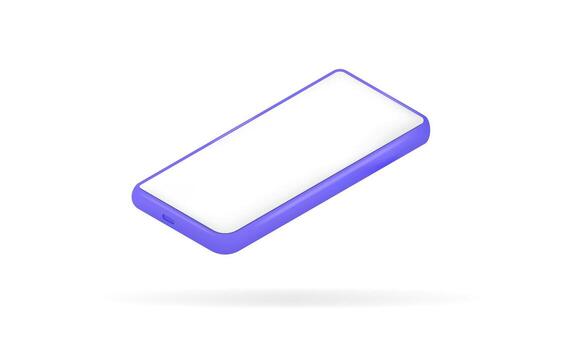 3D mobile phone isolated on transparent background.Smartphone with empty screen for mockup mobile concept. 3d isometric cell phone illustration EPS 10 vector