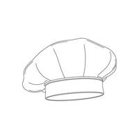 mano dibujado dibujos animados ilustración cocinero gorra icono aislado en blanco vector