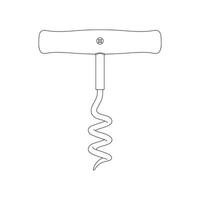 Hand drawn cartoon illustration cork screw icon Isolated on White vector