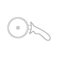 Hand drawn cartoon illustration pizza slicer icon Isolated on White vector