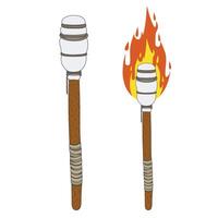 cartoon illustration torch icon Isolated on White vector