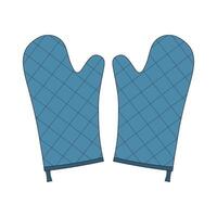 cartoon illustration oven mitts icon Isolated on White vector