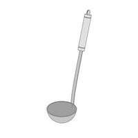 cartoon illustration soup ladle icon Isolated on White vector