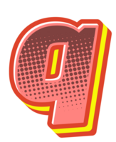 Comic Halftone Alphabet Letter and Number png