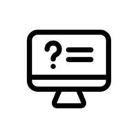 Simple Computer with Question Mark icon. The icon can be used for websites, print templates, presentation templates, illustrations, etc vector