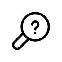 Simple Search with Question Mark icon. The icon can be used for websites, print templates, presentation templates, illustrations, etc vector