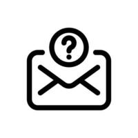 Simple Mail with Question Mark icon. The icon can be used for websites, print templates, presentation templates, illustrations, etc vector