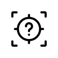sencillo objetivo con pregunta marca icono. el icono lata ser usado para sitios web, impresión plantillas, presentación plantillas, ilustraciones, etc vector