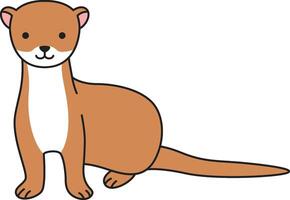 Cute weasel cartoon illustration vector