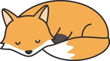 Cute cartoon fox illustration vector