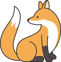 Cute cartoon fox illustration vector