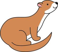 Cute weasel cartoon illustration vector